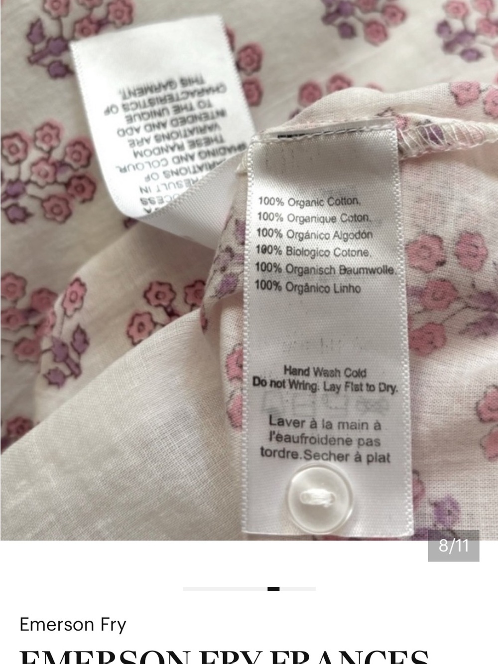 Emerson Fry Frances Blouse Bella Organic Size L - Picture 6 of 8